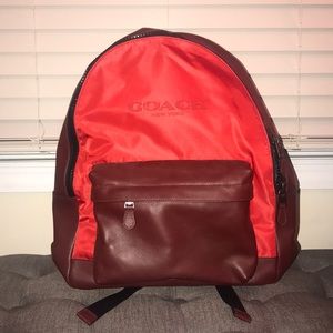 Coach backpack brick red/bright red.
